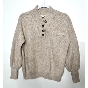 Lunya Cottonsilk Pocket Henley Sweater Women’s Size XS/S